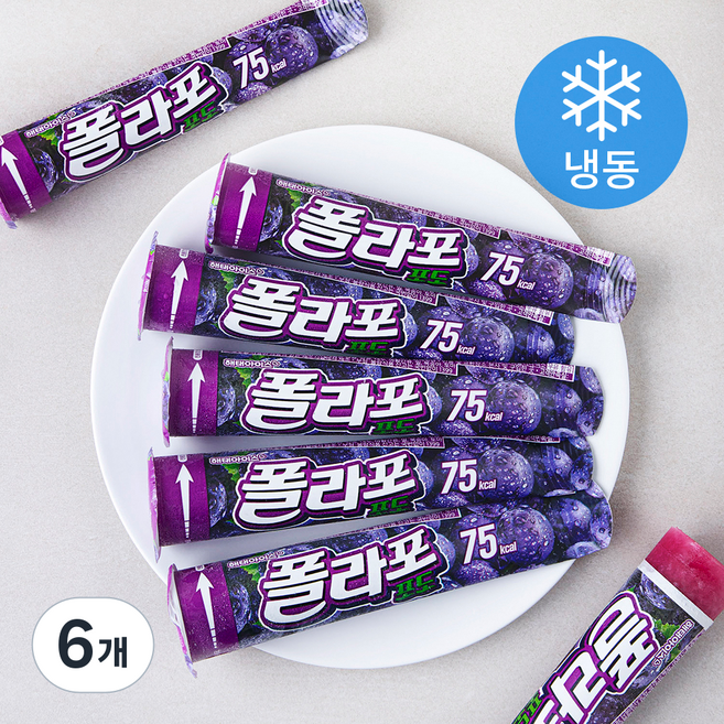 해태아이스 폴라포 포도 (냉동), 120ml, 6개입, 6개