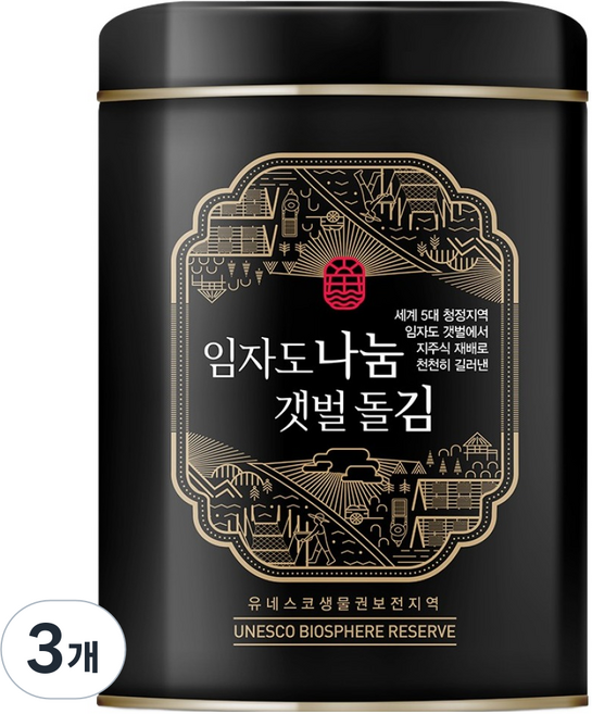나눔김 임자도 나눔 갯벌 돌김 캔, 50g, 3개