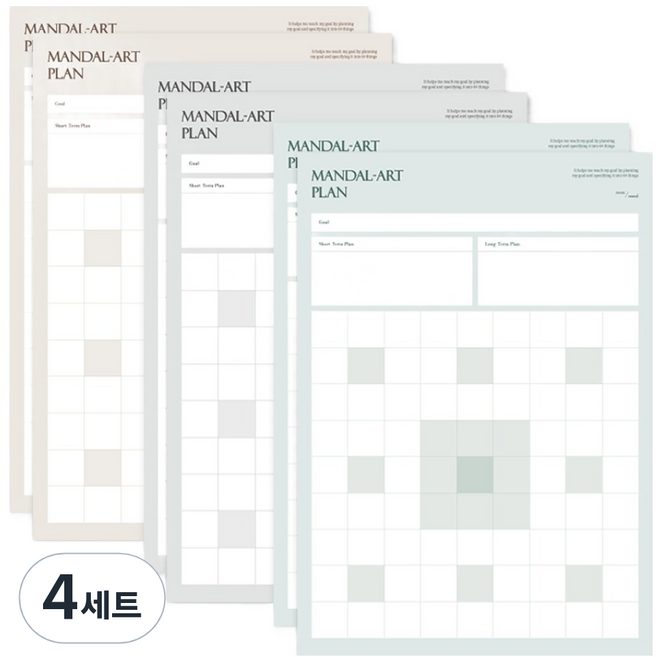 리코즈 만다라트 모노 플래너 3종 x 2p 세트, 혼합색상, 4세트