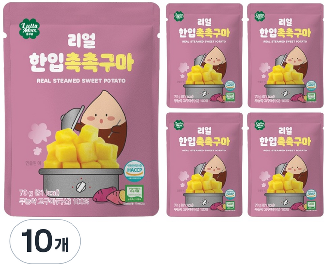 룰루맘 리얼 한입촉촉구마 고구마맛, 70g, 10개