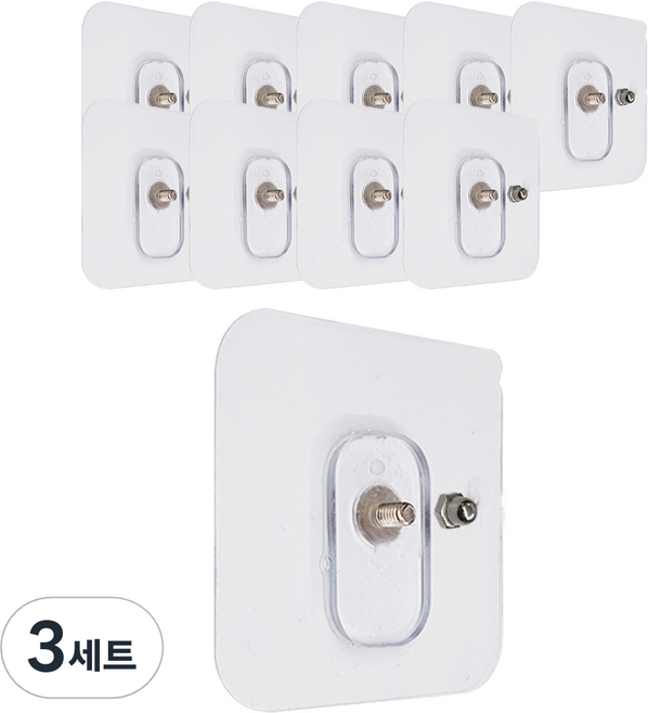 무타공 나사 후크 6mm 10p, 투명, 3세트