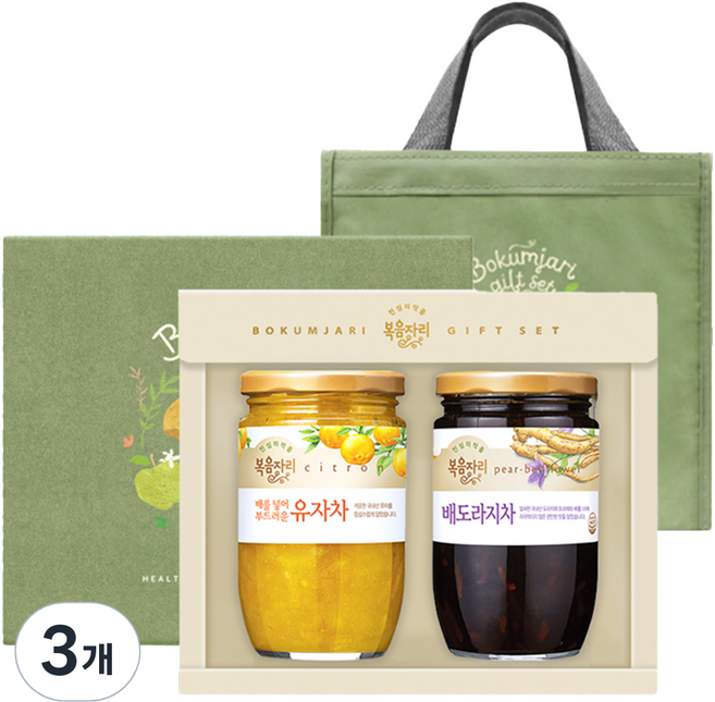 복음자리 대상 14호 선물세트, 3개, 유자차 480g + 배도라지차 470g + 기프트박스