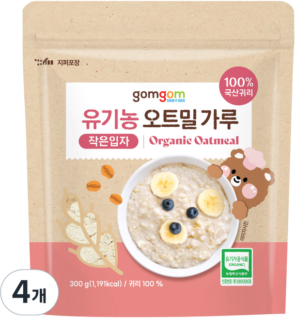 곰곰 유기농 오트밀 가루, 4개, 300g