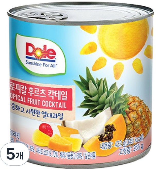 돌 후르츠 칵테일 원터치, 432g, 5개