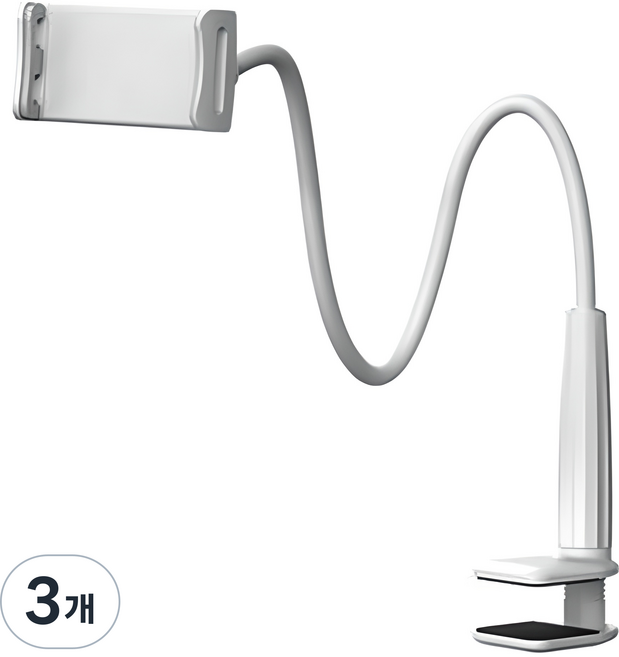 누아트 태블릿 스마트폰 침대 자바라 거치대, JABARA-65, 화이트, 3개