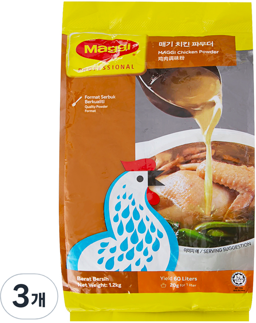 매기 치킨스톡 치킨파우더, 1.2kg, 3개
