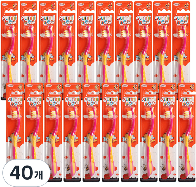 지앤마 써니비 여아용 3단계 유아칫솔, 1개입, 40개