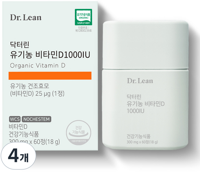 닥터린 유기농 비타민D 1000IU, 4개, 18g