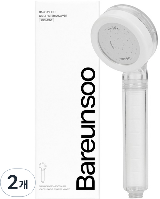 바른생활수 데일리 필터 샤워기, 2개