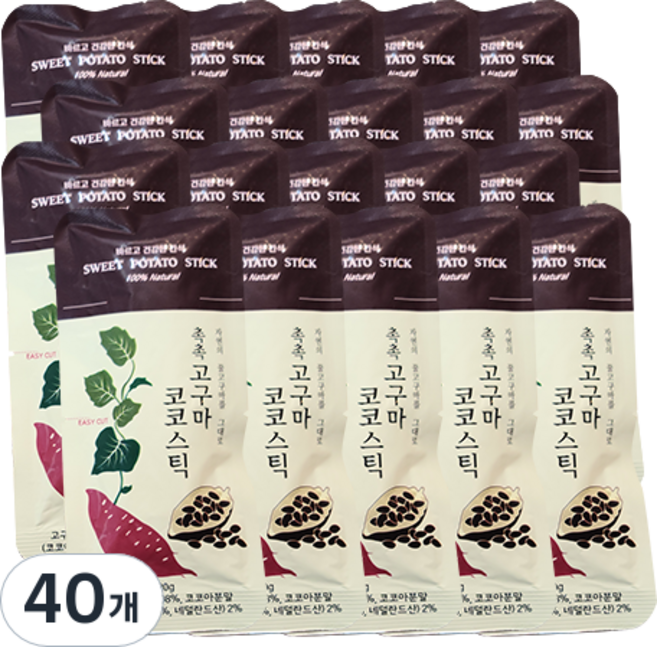 한울푸드 촉촉 고구마 코코스틱, 20g, 40개
