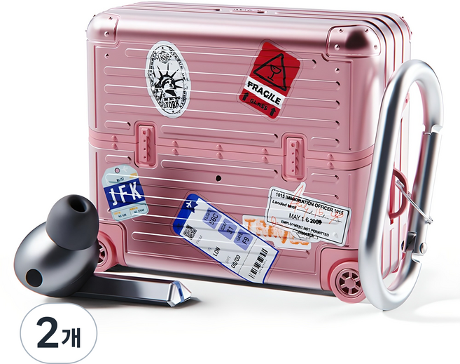 미아크 갤럭시 버즈 캐리어 케이스, 갤럭시 버즈 3 / 3 Pro / 3 FE, 로즈핑크, 2개