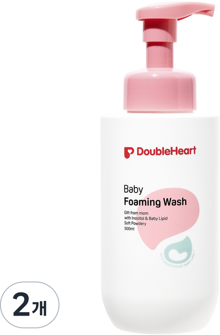 더블하트 베이비 포밍워시 소프트 파우더리, 300ml, 2개