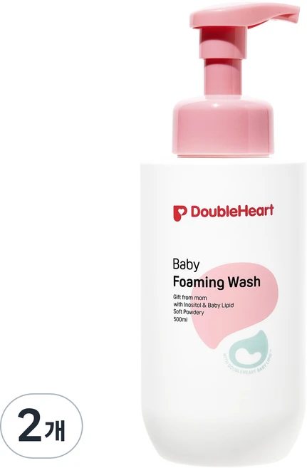 더블하트 베이비 포밍워시 소프트 파우더리, 300ml, 2개 - 쿠팡