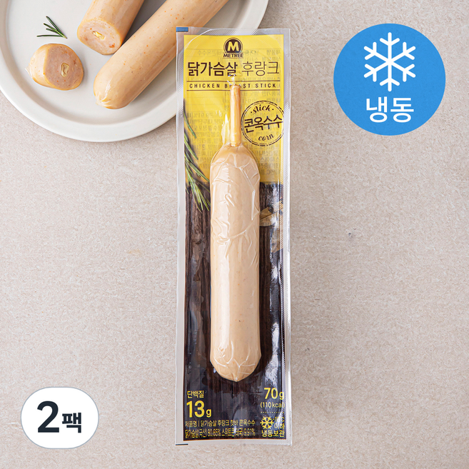 미트리 닭가슴살 후랑크 핫바 콘옥수수 (냉동), 70g, 2팩