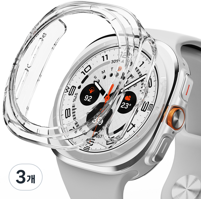 신지모루 풀커버 일체형 하드커버 스마트워치 케이스, 크리스탈 클리어, 3개
