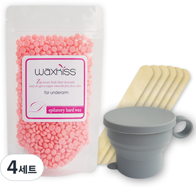 왁스키스 셀프왁싱 올인원키트 겨드랑이용, 100g, 4세트