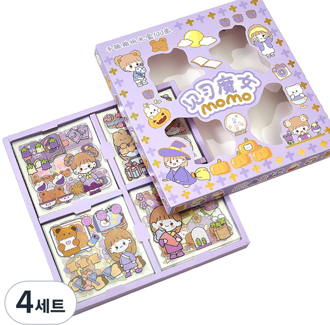 아이두일상취미 빅드림 DIY 모모의 스티커 100p 세트, 4세트, 아기 마녀