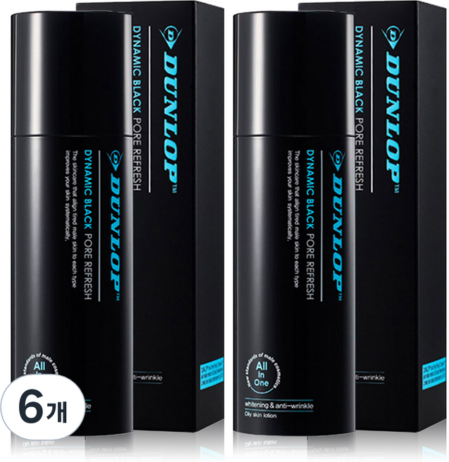 던롭 다이나믹 블랙 남성 지성용 올인원, 120ml, 6개