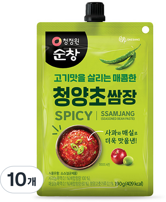 청정원순창 청양초쌈장, 190g, 10개