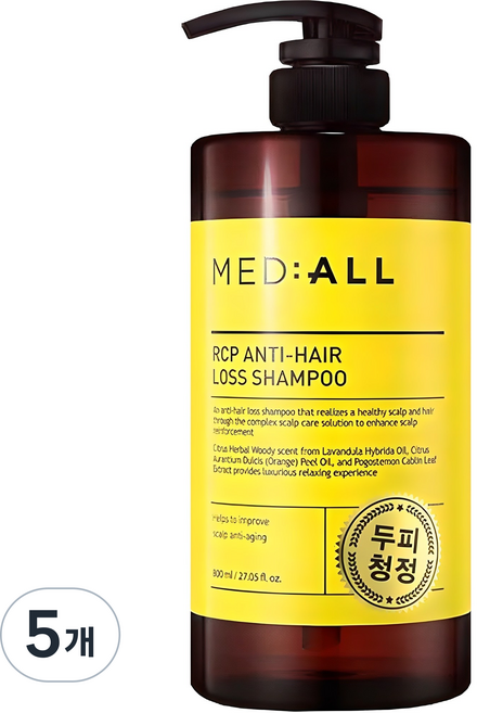 MED ALL RCP頭皮護理洗髮露 木質調, 800ml, 5瓶