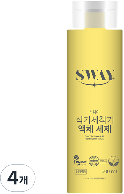 스웨이 식기세척기 전용 액체세제, 500ml, 4개