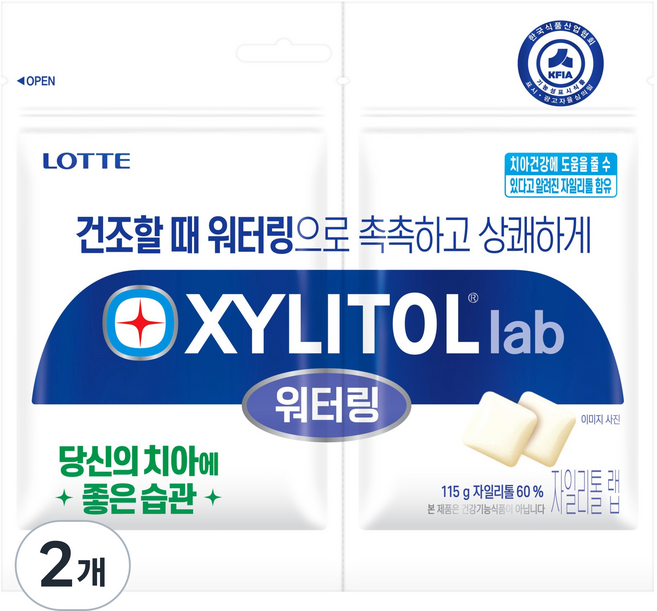 롯데자일리톨 랩 워터링 리필, 115g, 2개