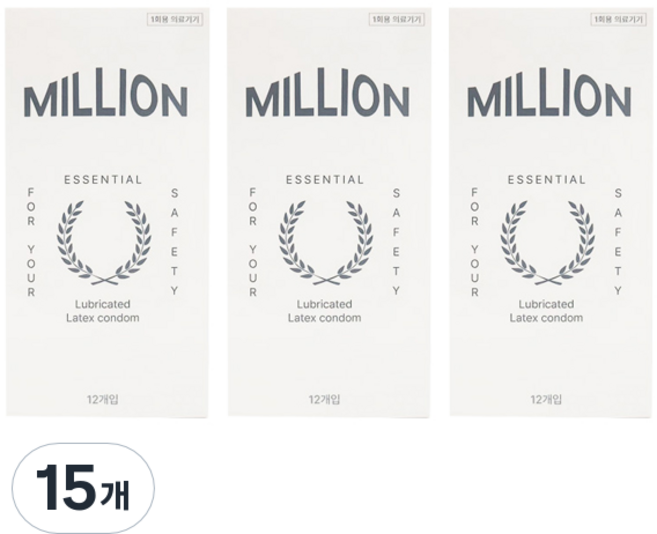 유니더스 밀리언 남성용 콘돔, 12개입, 15개