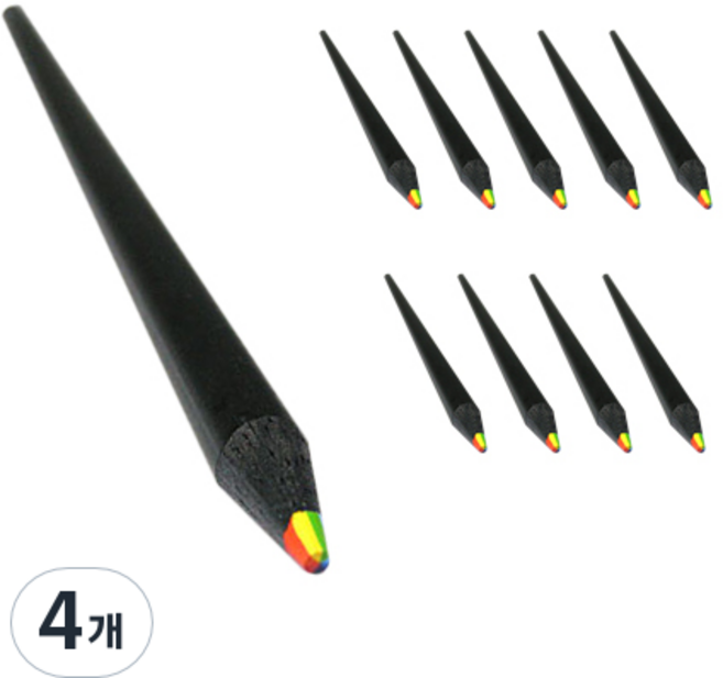 KIRIN 블랙펄 무지개 색연필 KN-06 10p, 7색, 4개