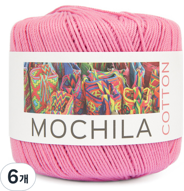 모칠라 코튼 뜨개실, 6개, 49핑크