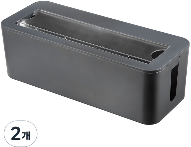 코멧 멀티탭 케이블 정리함, 다크그레이, 2개