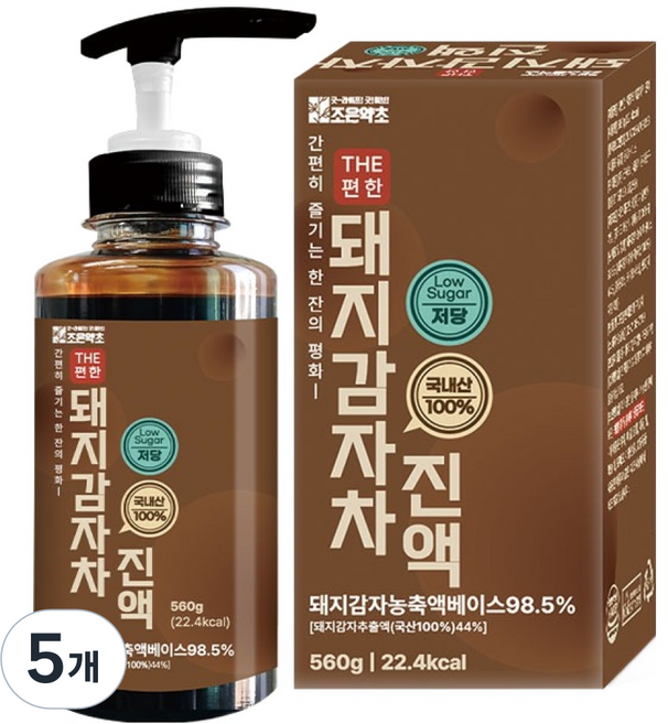 조은약초 더 편한 저당 돼지감자차 진액, 560g, 5개