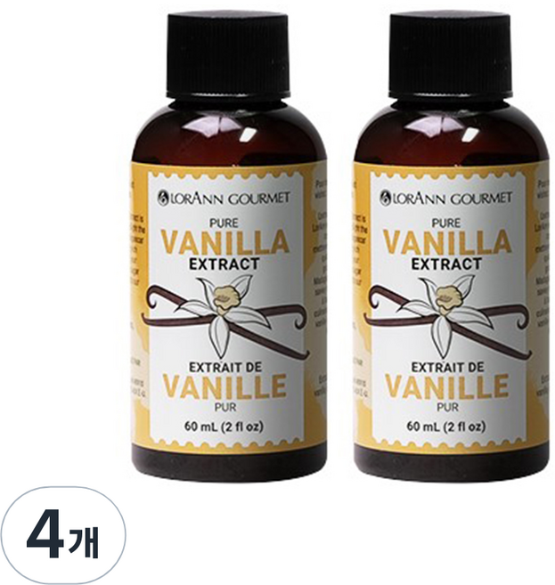 로앤 퓨어 바닐라 익스트랙, 60ml, 4개