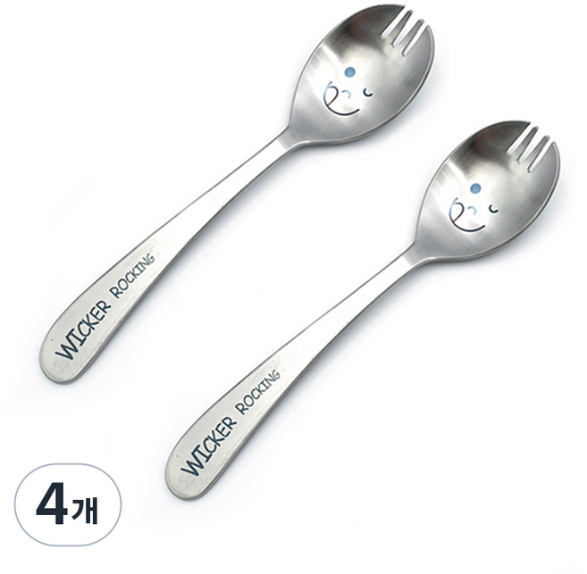 윙커 스텐 도시락 스푼, 혼합색상, 단품, 4개
