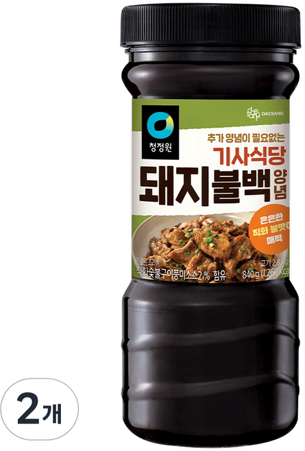 청정원 기사식당 돼지불백양념, 840g, 2개