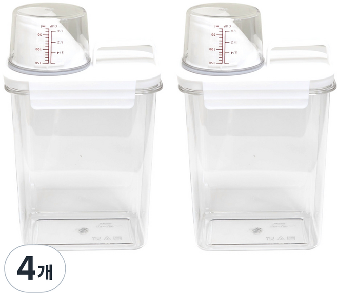 주앤지 다용도 세제소분 용기, 투명, 4개