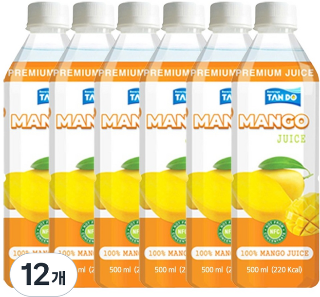 TANDO 망고 주스, 12개, 500ml