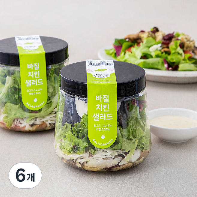 세끼판다 바질치킨 샐러드, 6개, 190g