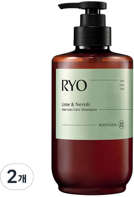 려 루트젠 퍼퓸 탈모증상전문케어 샴푸 라임 앤 네롤리, 2개, 515ml