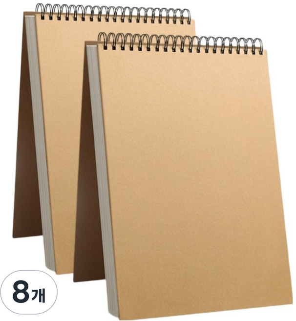 데비아트 하드커버 무지 드로잉북 60매 크라프트, A4, 8개