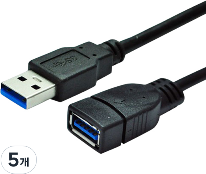 DIOPTEC USB 3.0版 延長線 黑色 U3AF20, 5個, 2m
