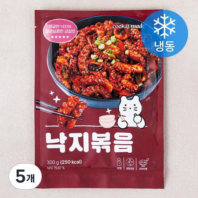 쿠캣 낙지볶음 (냉동), 300g, 5개
