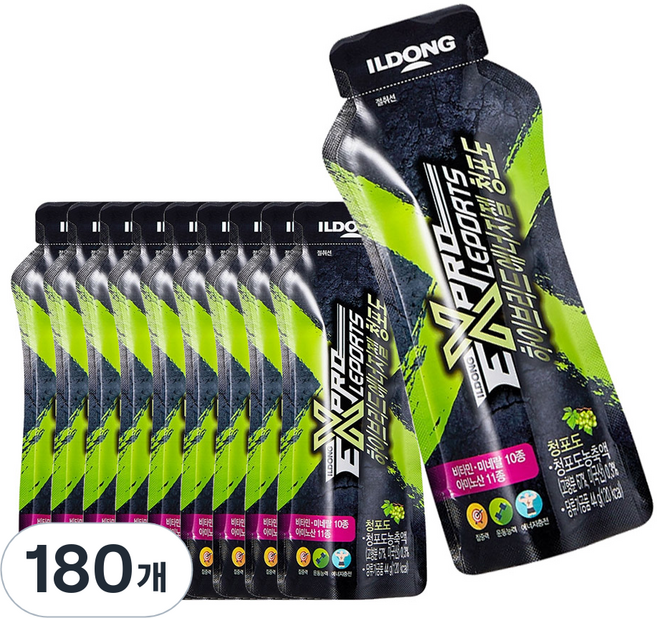 일동생활건강 하이브리드 에너지 파워젤 청포도, 44g, 180개