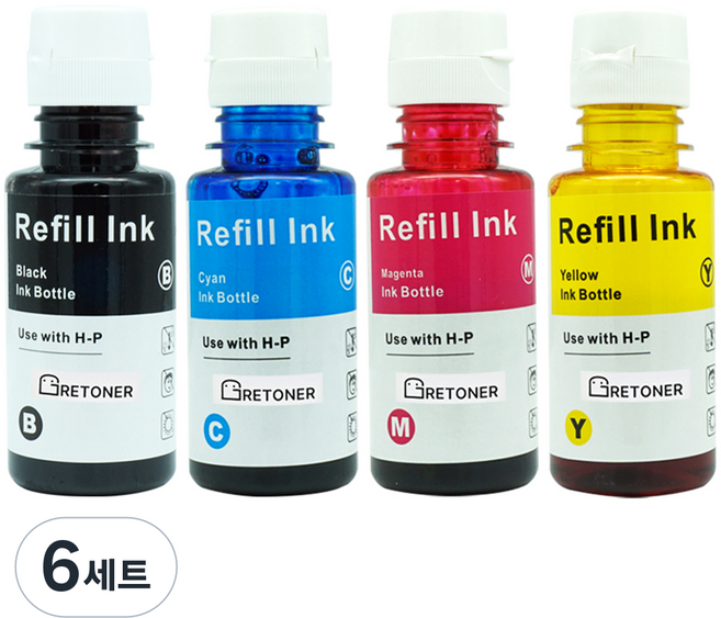 그래토너 INK-610 밸류팩 삼성 호환잉크, 검정, 파랑, 빨강, 노랑, 6세트