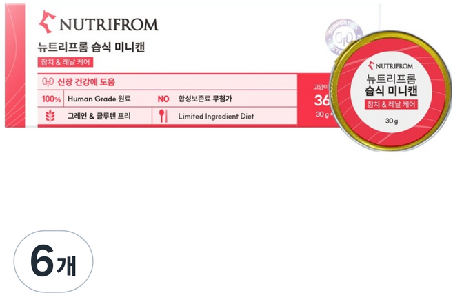 뉴트리프롬 고양이 습식 미니캔 12p, 6개, 360g, 혼합맛(참치/레날)