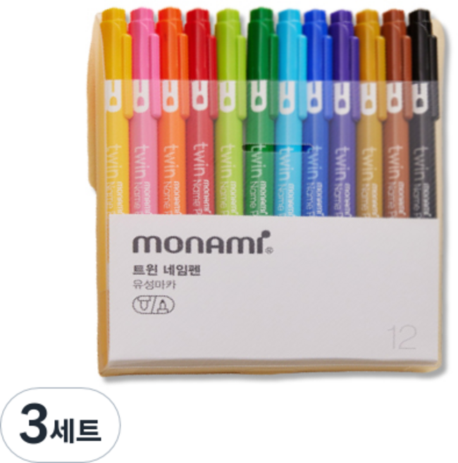 모나미 스페셜 트윈 네임펜 12색 세트, 12종, 3세트