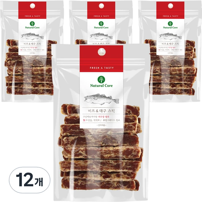 네츄럴코어 강아지 스틱 간식, 90g, 12개 - 쿠팡