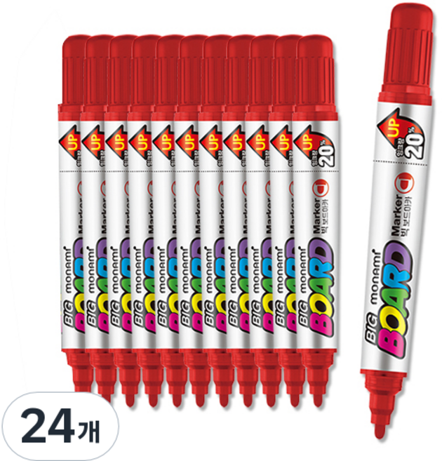 모나미 점보형 빅 보드마카, 레드, 24개
