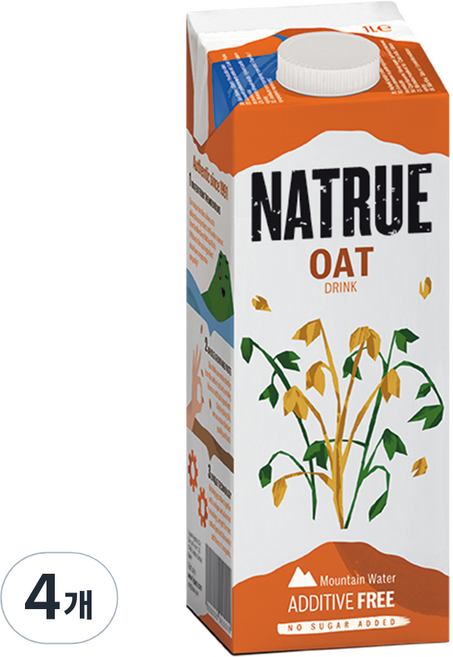 NATRUE 오트 드링크, 1L, 4개