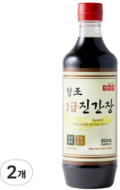 신앙촌 양조 1급 진간장, 2개, 860ml
