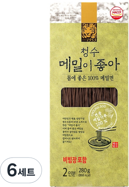 청수식품 청수 메밀이좋아 + 비빔장 세트 2인분, 280g, 6세트